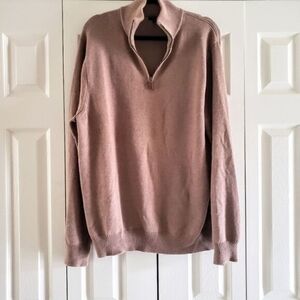 J. Crew Tan Quarter Zip Knit Pullover Sweater Men's XL